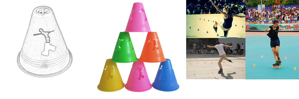 Conical Shape Roller Skating Marker Cone with Human Figure TC005
