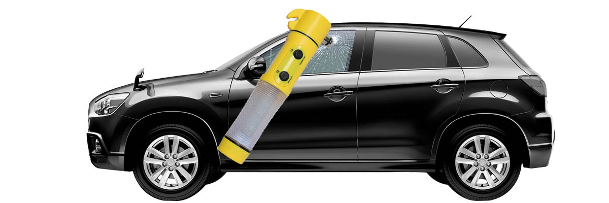 带安全带割刀的LED汽车应急安全锤手电筒TL023