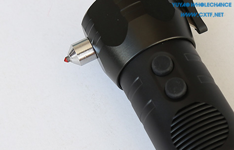 Solar Rechargeable Acousto-optic Alarm Self Rescue Safety Hammer Flashlight TL119F safety hammer