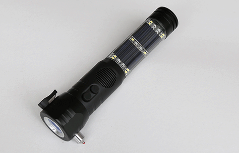 Solar Rechargeable Acousto-optic Alarm Self Rescue Safety Hammer Flashlight TL119F beacon flash light