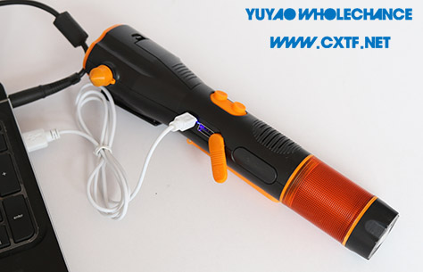 Dynamo Rechargeable multifunctional acousto-optic alarm self rescue LED flashlight TL911 charge on computer