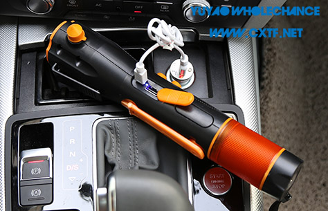 Dynamo Rechargeable multifunctional acousto-optic alarm self rescue LED flashlight TL911 charge on car