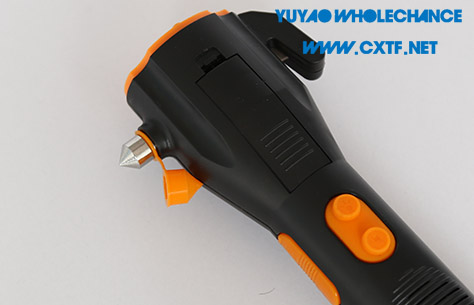 Dynamo Rechargeable multifunctional acousto-optic alarm self rescue LED flashlight TL911 safety hammer