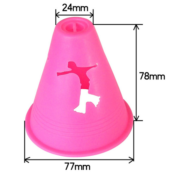 3 Inch Witch hat Shape Conical Roller Skating Marker Cone with Human Figure TC005
