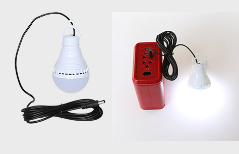 LED Solar Rechargeable System Light 8017 light up a bulb