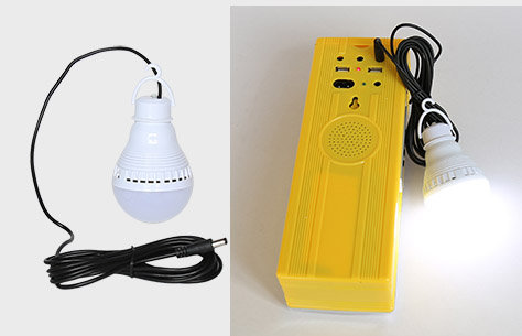 LED Mini 民用FM收音机太阳能系统灯9829为球泡灯供电